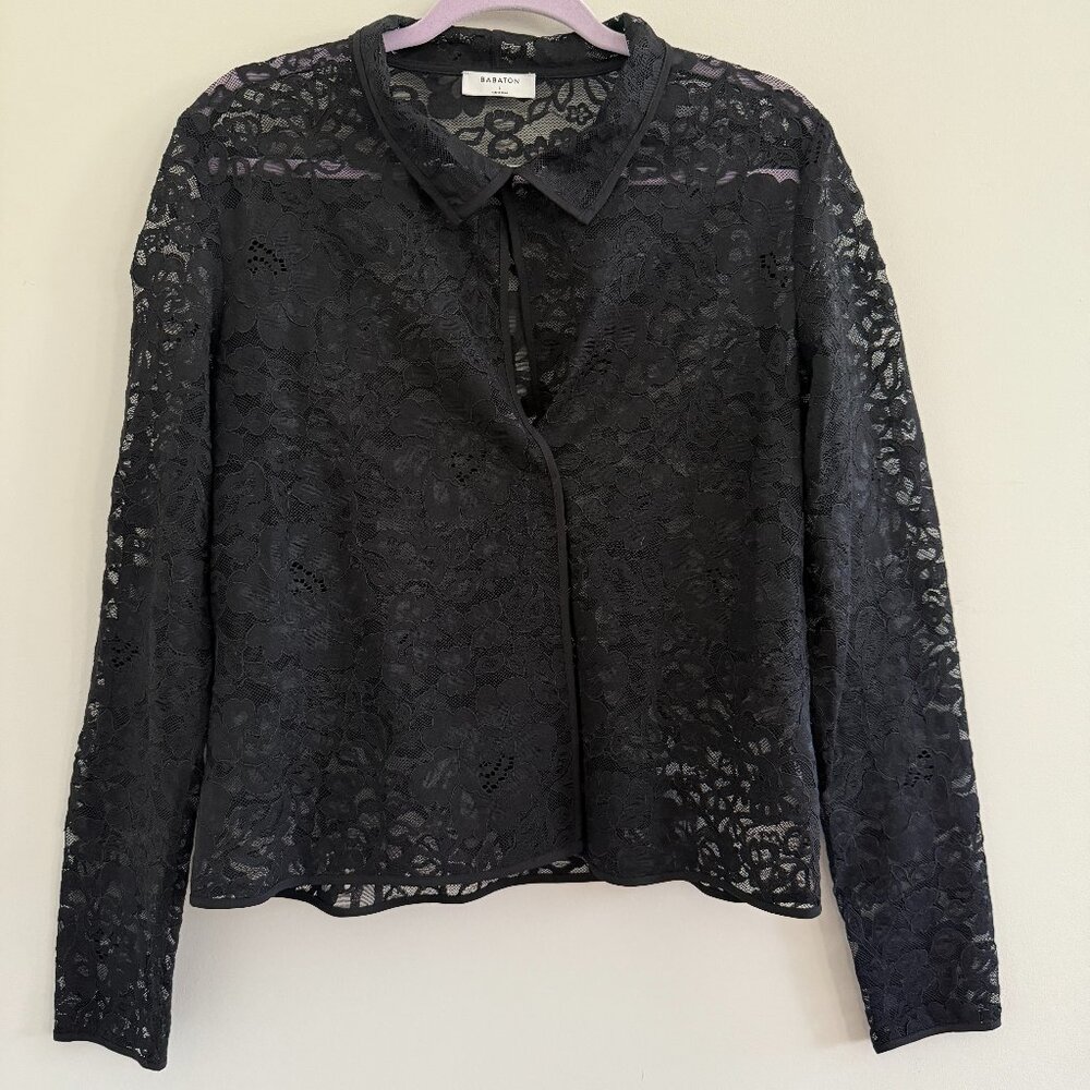 ARITZIA BABATON - Canadian Company -  Long Sleeve Lace - Black - Large